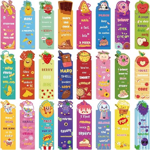 48PCS Scented Bookmarks Scratch and Sniff Bookmark Bulk Paper Bookmarks for Kids Adults Women Students Readers Book Lovers Gifts, 48 Styles Fun Cute Bookmark Inspirational Book Marks with Pun Quotes in Saudi Arabia