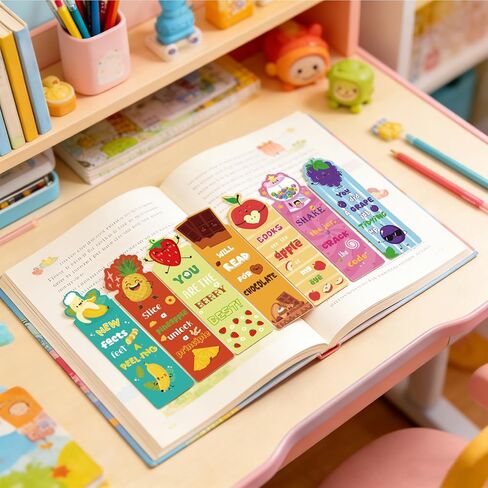 48PCS Scented Bookmarks Scratch and Sniff Bookmark Bulk Paper Bookmarks for Kids Adults Women Students Readers Book Lovers Gifts, 48 Styles Fun Cute Bookmark Inspirational Book Marks with Pun Quotes in Saudi Arabia