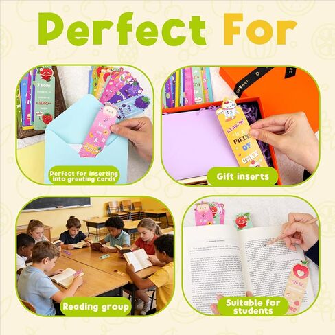 48PCS Scented Bookmarks Scratch and Sniff Bookmark Bulk Paper Bookmarks for Kids Adults Women Students Readers Book Lovers Gifts, 48 Styles Fun Cute Bookmark Inspirational Book Marks with Pun Quotes in Saudi Arabia