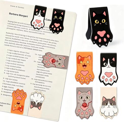 10PCS Kawaii Cat Paw Magnetic Bookmarks with, Adorable Cat Face Page Holders, Funny Reading Accessories for Teachers Book Lovers Office Gifts，Unique Gifts for Women(Mixed Colors) in Saudi Arabia
