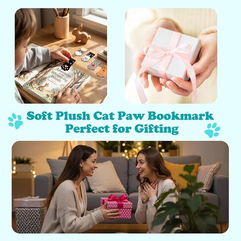 10PCS Kawaii Cat Paw Magnetic Bookmarks with, Adorable Cat Face Page Holders, Funny Reading Accessories for Teachers Book Lovers Office Gifts，Unique Gifts for Women(Mixed Colors) in Saudi Arabia