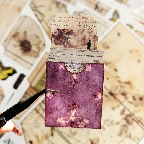 Vintage Junk Journal Kit with DIY Ephemera Storage and Accordion Pockets,11 Sheets Cardstock Pieces for Art Journaling, Scrapbooking and Mixed Media Crafts in Saudi Arabia