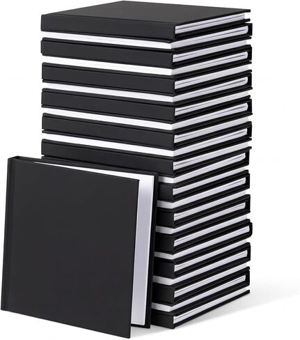 Ireer 24 Pcs 5 x 5 Inch Hardcover Blank Book Bulk Small Sketch Pad to Write Stories Blank Notebooks for Journaling Sketching Writing DIY Crafts Supplies 72 Pages(Black) in Saudi Arabia