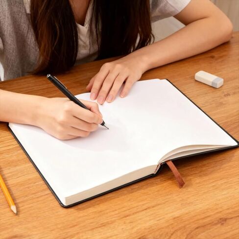 Ntwoiee Thick Sketchbook Notebook 660 Pages Blank Thick Smooth Notebook Soft Faux Leather Cover Journal 80GSM Paper Notepad Drawing Book Memo Writing Sketch Pad Diary Notebook, A5 ，5.7" x 8.5" in Kuwait