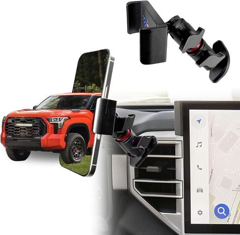 2026 Tundra Sequoia Vent Phone Mount for 2022-2026 Toyota Tundra 2023-2026 Sequoia Accessories|Aluminum Telescopic Air Vent Phone Holder|Thick Case Friendly Mount for iPhone 16/15 Pro Max, Galaxy S24 in Saudi Arabia