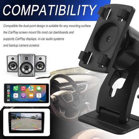 Carplay Mount,360°Rotatable Carplay Screen Mount with Strong Double Sided Adhesive Base,Versatile Dash Mounted Holders Fit for Car Audio Display and Backup Camera Monitor in Kuwait