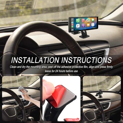 Carplay Mount,360°Rotatable Carplay Screen Mount with Strong Double Sided Adhesive Base,Versatile Dash Mounted Holders Fit for Car Audio Display and Backup Camera Monitor in Kuwait