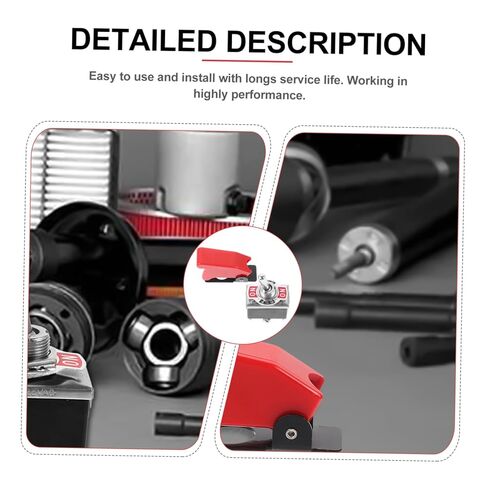 ULTECHNOVO Heavy Duty Toggle Switch DPDT 3 Position ON-Off-ON with Red Aircraft Safety Cover Guard, 10A 250V / 15A 125V 6 Pin Metal Flick Switch for Automotive Racing Car Marine Boat RV, Ø12.2mm Hole in Kuwait