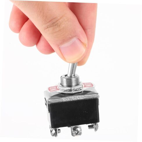 ULTECHNOVO Heavy Duty Toggle Switch DPDT 3 Position ON-Off-ON with Red Aircraft Safety Cover Guard, 10A 250V / 15A 125V 6 Pin Metal Flick Switch for Automotive Racing Car Marine Boat RV, Ø12.2mm Hole in Kuwait