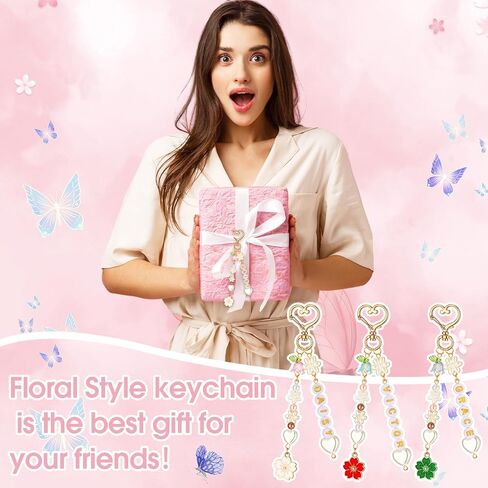 CraftyDream 597 جهاز كمبيوتر شخصى الصيف DIY سحر سلسلة المفاتيح صنع عدة مع زهور الزنبق والورود تتدلى الخرز إلكتروني قابل للتعديل لملمع الشفاه شخصية سلاسل المفاتيح الصيف حقيبة الظهر الملحقات صنع الهدايا in Kuwait