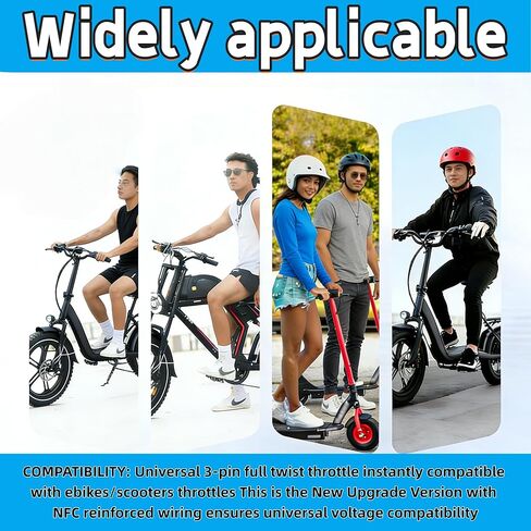 48V Ebike Full Twist Throttle, with LED Display with Key Lock for Ebike Motorcycle Scooter in Saudi Arabia