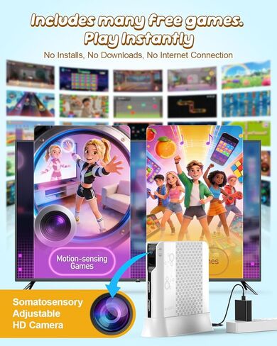 MetFut AR Motion Game Console التوصيل والتشغيل، ألعاب التلفزيون للأطفال والكبار - ليالي الألعاب العائلية في الأماكن المغلقة in Kuwait