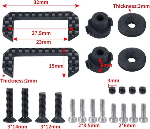 مكونات سيارة RC متوافقة مع محوري لـ SCX10 III AXI03006 AXI03007 1/10 RC أجزاء ترقية السيارة 2 قطعة مجموعة حماية مؤازرة من ألياف الكربون in Kuwait