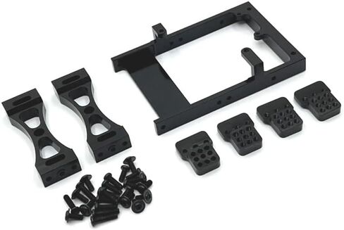 Metal Upgrade Crossbeam Servo Box Shock Absorber Bracket for MN 1/12 WPL 1/16 Feiyu HengLong RC Car Parts(Black) in Saudi Arabia