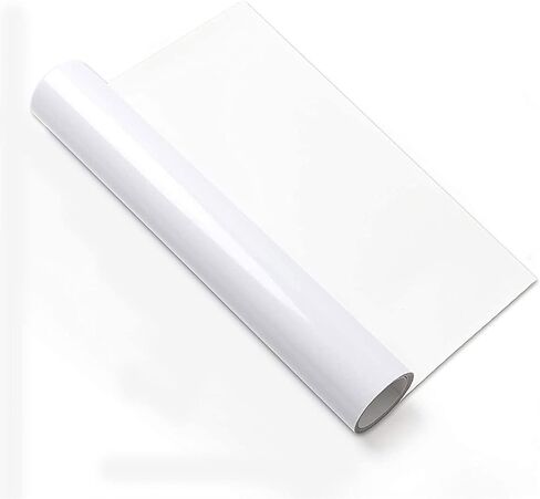 White Premium Vinyl Permanent Adhesive - 12" x 20 FT Adhesive Vinyl Decal Bulk Roll for Indoor Window, Wall, Floor, Craft, Signs, and DIY in Saudi Arabia