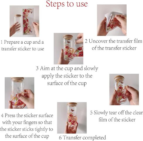 12 Pieces of Hummingbird Flower UV DTF Transfer Stickers, Waterproof, Scratch Resistant, self-Adhesive, Suitable for Ceramic Cup, Glass, Metal Cup, DIY Decoration of Various Items in Saudi Arabia