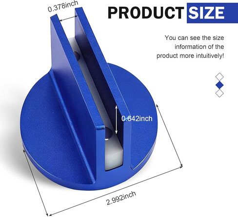 Universal Magnetic Jack Pad, 0.37" Aluminum Grooved Pinch Weld Adapter, Slotted Puck Pinch Weld Frame Rail Adapter, Magnetic Floor Jacks Pad Tool for Car Repair Accessory (Blue) in Kuwait