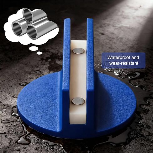 Universal Magnetic Jack Pad, 0.37" Aluminum Grooved Pinch Weld Adapter, Slotted Puck Pinch Weld Frame Rail Adapter, Magnetic Floor Jacks Pad Tool for Car Repair Accessory (Blue) in Kuwait