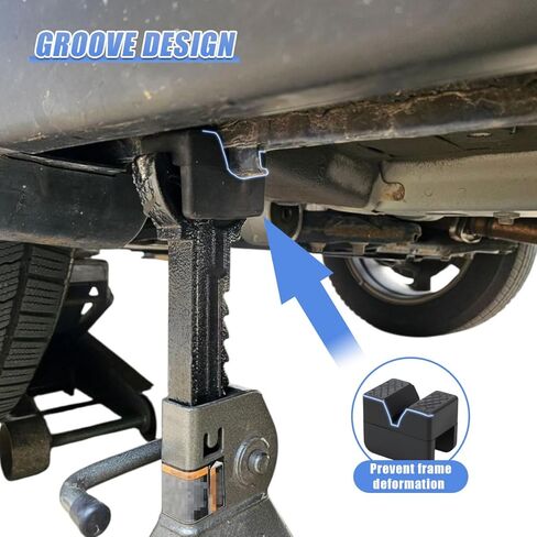 Jack Pad Adapter, Anti-Slip Jack Stand Lift Point Rubber Pads, Heavy Duty Slotted Frame Rail Pinch Weld Protector, Universal Jacks Pad Adapter Accessories for Floor Jack(4PCS) in Kuwait