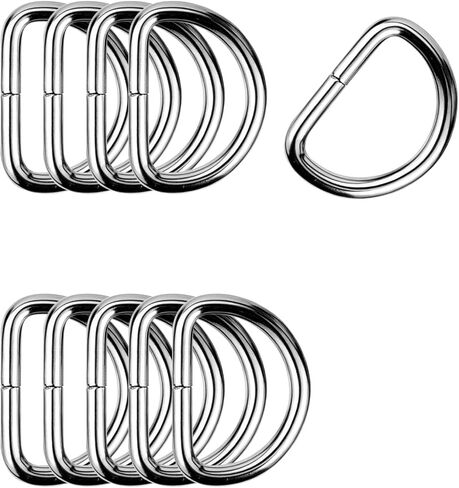 10 Pcs 3/4" D Rings, Silver Welded Metal D Ring for DIY Sewing Accessories Dog Collars Purse Backpacks in Kuwait