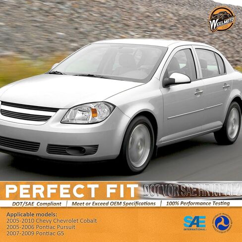 WEELMOTO Halogen Headlights for 2005-2010 Chevy Cobalt Headlight Replacement for 05 06 07 08 09 10 Chevy Cobalt Chrome Housing Amber Reflector Set in Kuwait