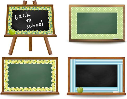 Whaline 70 Ft Summer Lemon Bulletin Board Borders Citrus Fruit Striped Dots Self-Adhesive Border Trim Scalloped & Straight Border Decals for Back to School Classroom Wall Decor, 60 Pcs in Kuwait
