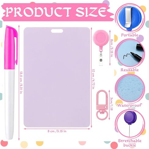 Lincia 6 Sets Nurse Erasable Notepad Badge Accessories with Retractable Pull Tab Whiteboard Marker Portable Dry Erase Whiteboard Nursing Badge Accessories for Nurses Doctors Medical Teachers Gifts in Kuwait