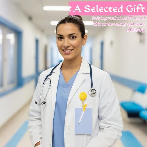 Lincia 6 Sets Nurse Erasable Notepad Badge Accessories with Retractable Pull Tab Whiteboard Marker Portable Dry Erase Whiteboard Nursing Badge Accessories for Nurses Doctors Medical Teachers Gifts in Kuwait