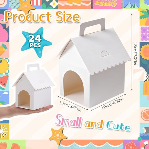 24pcs Dog Party Favors Boxes Dog House Shaped Treat Gift Boxes with Holes & Handle Dogs Adoption Box Party Favor Puppy Foldable Candy Goodie Case Decoration for Pet Adoption Kid DIY Crafting Birthday in Kuwait