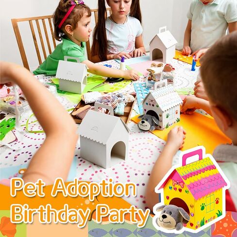 24pcs Dog Party Favors Boxes Dog House Shaped Treat Gift Boxes with Holes & Handle Dogs Adoption Box Party Favor Puppy Foldable Candy Goodie Case Decoration for Pet Adoption Kid DIY Crafting Birthday in Kuwait