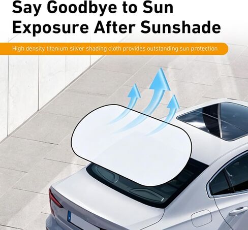 39.3"×19.6" Car Rear Window Sun Shade, Foldable Rear Windshield Sunshade with Suction Cup, Sun Protection & Heat Blocking, Titanium Silver Back Window Sun Shades for Car, Sedan, SUV in Saudi Arabia
