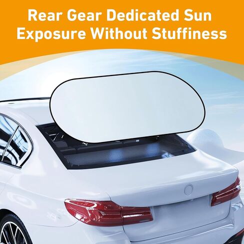 39.3"×19.6" Car Rear Window Sun Shade, Foldable Rear Windshield Sunshade with Suction Cup, Sun Protection & Heat Blocking, Titanium Silver Back Window Sun Shades for Car, Sedan, SUV in Saudi Arabia