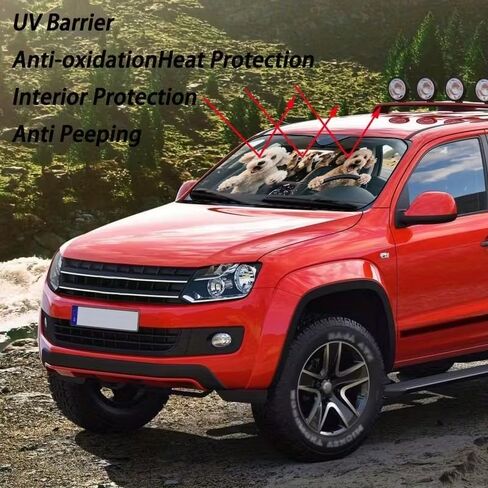A Cute Little Dog Car Sunshade, Suitable for Various Car Models' Front Windshields, Featuring Heat Insulation and Privacy Protection, Keeping Your Car Cool and Foldable for Easy Storage, 27.5*59inch in Kuwait