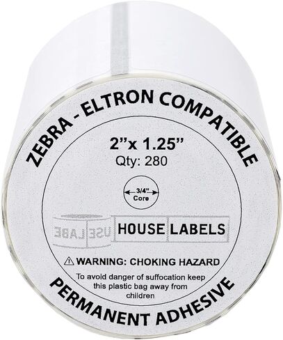 ملصقات متعددة الأغراض مقاس 2 بوصة × 1.25 بوصة على 0.75 بوصة متوافقة مع طابعات Zebra وRolo، 60 لفة / 280 ملصقًا لكل لفة in Kuwait
