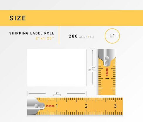 ملصقات متعددة الأغراض مقاس 2 بوصة × 1.25 بوصة على 0.75 بوصة متوافقة مع طابعات Zebra وRolo، 60 لفة / 280 ملصقًا لكل لفة in Kuwait