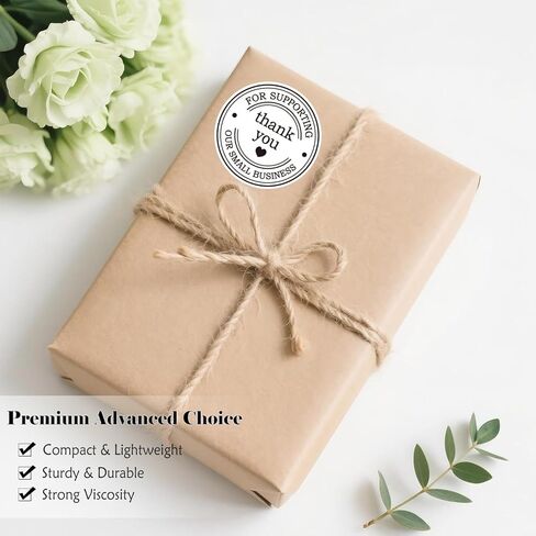 2" Round Classic Retro Stickers Thank You for Supporting Our Small Business Sticker Labels with Hearts - 500 White Thank You Labels Per Roll for Packaging, Envelopes, Boxes, Orders & Gift Bags in Kuwait