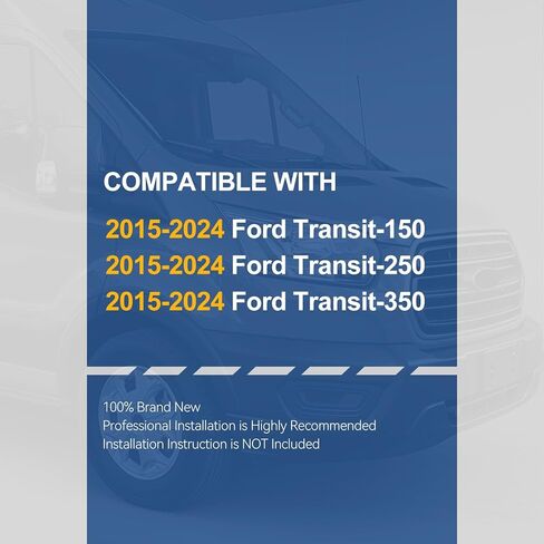 لوحات تشغيل Auto Dynasty متوافقة مع 2015-2024 Ford Transit 150 250 350، قضبان Nerf للسكك الحديدية الجانبية من الفولاذ المقاوم للصدأ، 6.5 بوصة × 36 بوصة يسار / 96 بوصة قضبان خطوة يمين، كروم مصقول in Kuwait