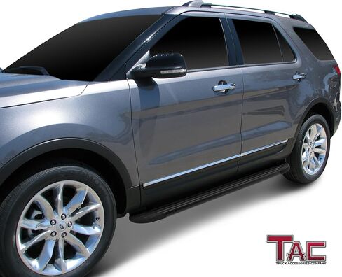 TAC Running Boards Fit 2011-2019 Ford Explorer Value Aluminum SUV Black Side Steps Nerf Bars Step Rails Running Boards Off Road Automotive Exterior Accessories (2 Pieces Running Boards) in Kuwait