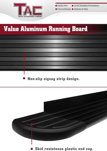 TAC Running Boards Fit 2011-2019 Ford Explorer Value Aluminum SUV Black Side Steps Nerf Bars Step Rails Running Boards Off Road Automotive Exterior Accessories (2 Pieces Running Boards) in Kuwait