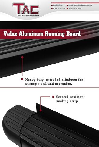 TAC Running Boards Fit 2011-2019 Ford Explorer Value Aluminum SUV Black Side Steps Nerf Bars Step Rails Running Boards Off Road Automotive Exterior Accessories (2 Pieces Running Boards) in Kuwait