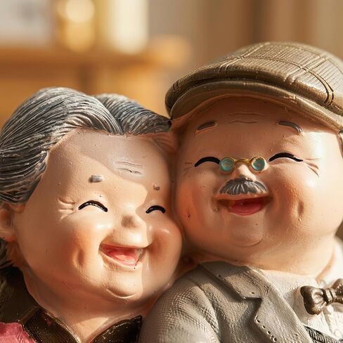 Didiseaon Couple Sculpted Loving Elderly Couple Figurines, Resin Grandparents Husband and Wife Statue for Wedding Anniversary Birthday Present in Saudi Arabia
