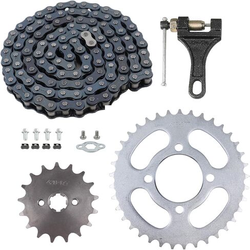 428 Chain and Sprocket Kit,37 Tooth Rear Chain Sprocket ID 52mm for 50CC 70CC 90CC 110CC 125CC 250CC Pit Dirt Bike ATV Quad Bike Motorcycle in Kuwait