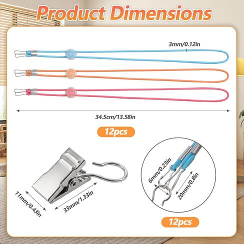 24Pcs Cross Stitch Side Tension Clips, Elastic Cross Stitch Frame Slips, Adjustable Fabric Fastening Clip for Embroidery Fabric in Kuwait