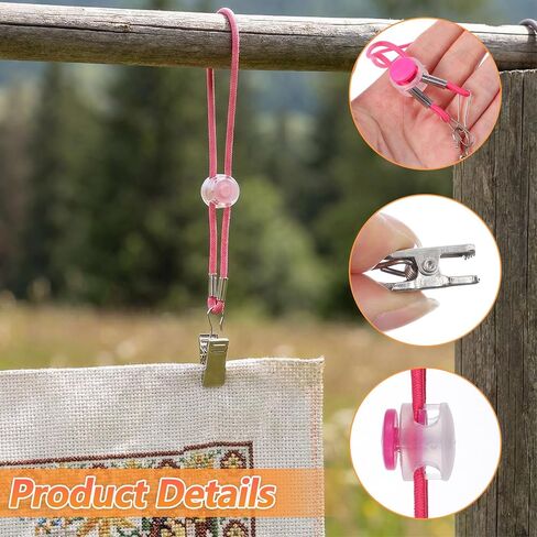 24Pcs Cross Stitch Side Tension Clips, Elastic Cross Stitch Frame Slips, Adjustable Fabric Fastening Clip for Embroidery Fabric in Kuwait