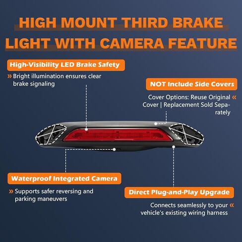 Center High Mount Third Brake Light with Camera for Ford Transit 150 250 350 350HD 2020-2021 & Electric Transit 2022-2025 (Only Single Rear Wheels) Replace LK4Z13A613D in Saudi Arabia