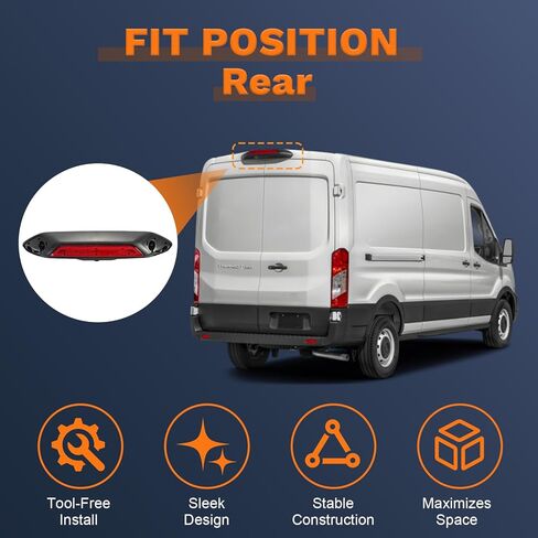 Center High Mount Third Brake Light with Camera for Ford Transit 150 250 350 350HD 2020-2021 & Electric Transit 2022-2025 (Only Single Rear Wheels) Replace LK4Z13A613D in Saudi Arabia