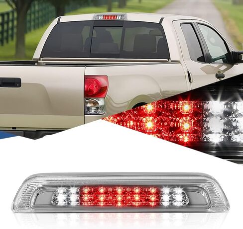 ضوء الفرامل الثالث LED لنبضات القلب من Auto Dynasty متوافق مع 2007-2017 Toyota Tundra، مصباح الكابينة الخلفي الخلفي للشحن، ضوء إيقاف عالي، غطاء أسود in Kuwait