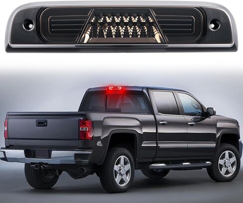 LED Third 3rd Brake Light Compatible with 2014-2018 Silverado Sierra 1500, 2015-2019 Silverado Sierra 2500HD 3500HD, Rear High Mount Stop Light Roof Cargo Lamp, Smoked Len in Saudi Arabia