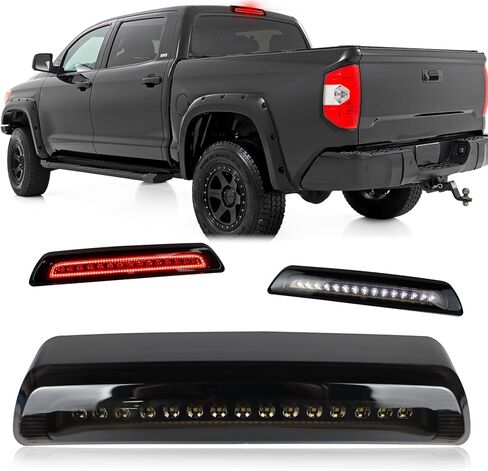 ضوء الفرامل الثالث LED لسيارة Toyota Tundra 2007-2021 - مجموعة مصابيح التوقف عالية التثبيت + ضوء البضائع الأبيض | استبدال مباشر OEM مناسب in Kuwait