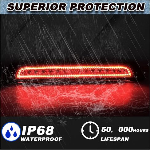 ضوء الفرامل الثالث LED لسيارة Toyota Tundra 2007-2021 - مجموعة مصابيح التوقف عالية التثبيت + ضوء البضائع الأبيض | استبدال مباشر OEM مناسب in Kuwait